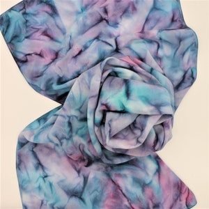 Hand Dyed Bamboo Scarf - Turquoise Navy Blue Berry Pink Purple Teal Ladies Scarves Gift Soft Rayon Ladies Women Hand Painted 0516