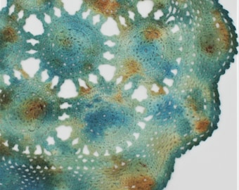 Hand Dyed Doily - Teal Turquoise Blue Orange Rust Mustard Gold Jade Placemat Home Decor Table Crochet Doilies Mother Gift 0103