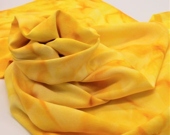 Hand Dyed Scarf - Bright Yellow Sunflower Unique Ladies Scarves Gift Soft Bamboo Rayon Hand Painted Autumn Bee 0220