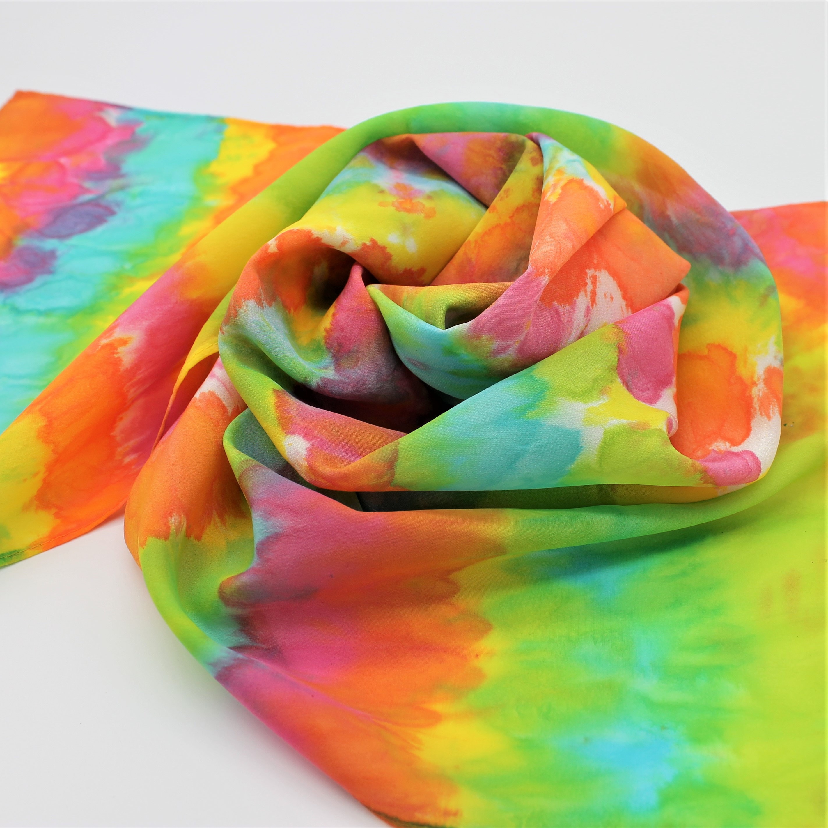 Handprinted Silk Scarf 012