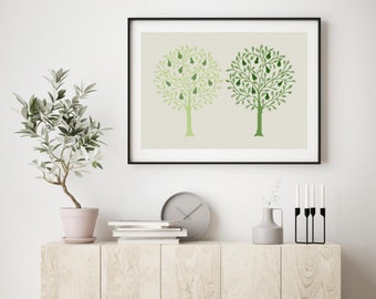 Cross stitch pattern, PEAR TREES