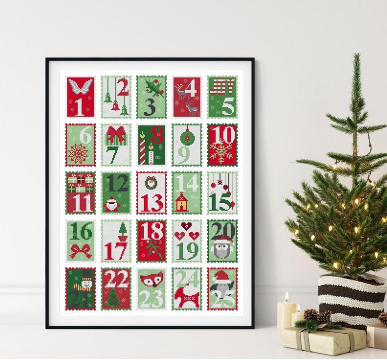 ADVENT CALENDAR Cross Stitch Pattern Etsy Australia