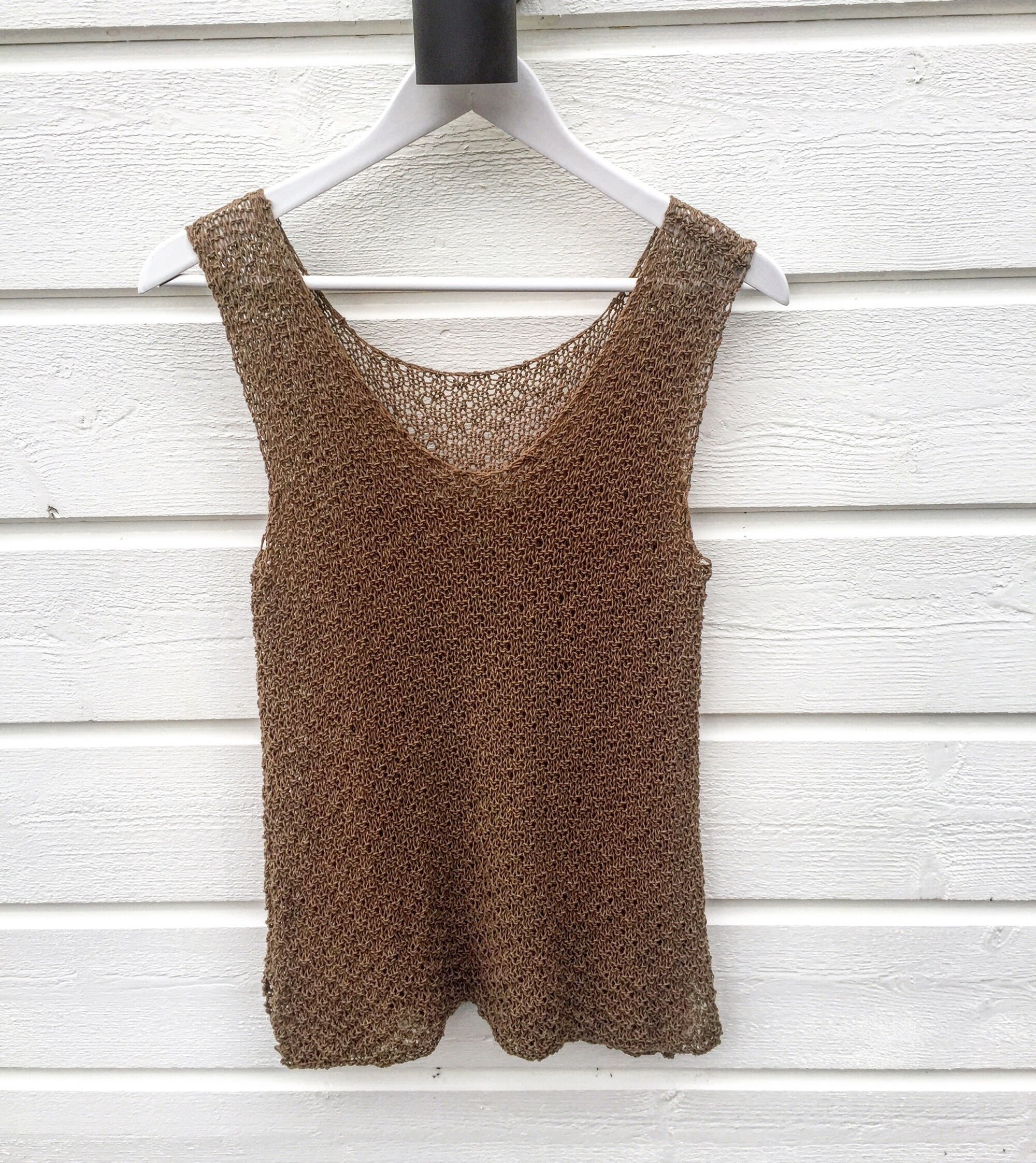 Knitting pattern, LOOSE SINGLET, #101, brown