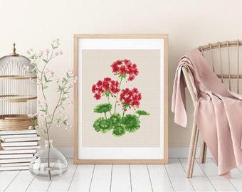 Cross stitch pattern, GERANIUM