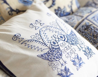 Embroidery pattern, Scandi Birds