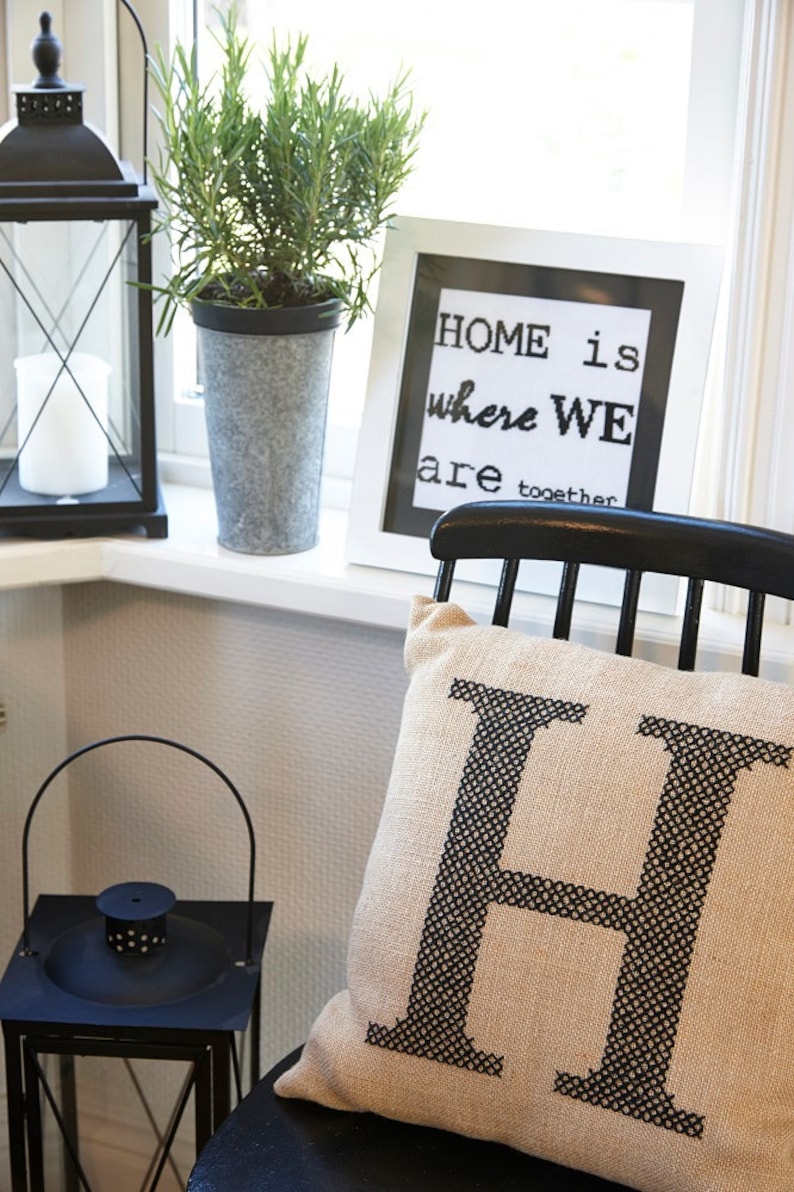 minimalist,needlepoint,clean and simple,embroidery,scandinavian,diy,black,modern design,anette eriksson HOME Modern cross stitch pattern