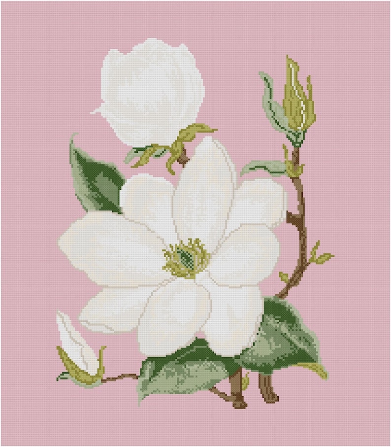 embroidery pattern,needlepoint,cross stitch,anette eriksson,needlepoint crafts,scandinavian,swedish,flowers Cross stitch pattern,MAGNOLIA