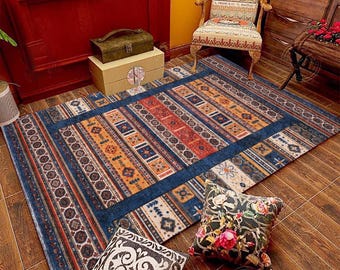 Multi Color Gothic Area Rug: Washable Non-Slip Modern Decor