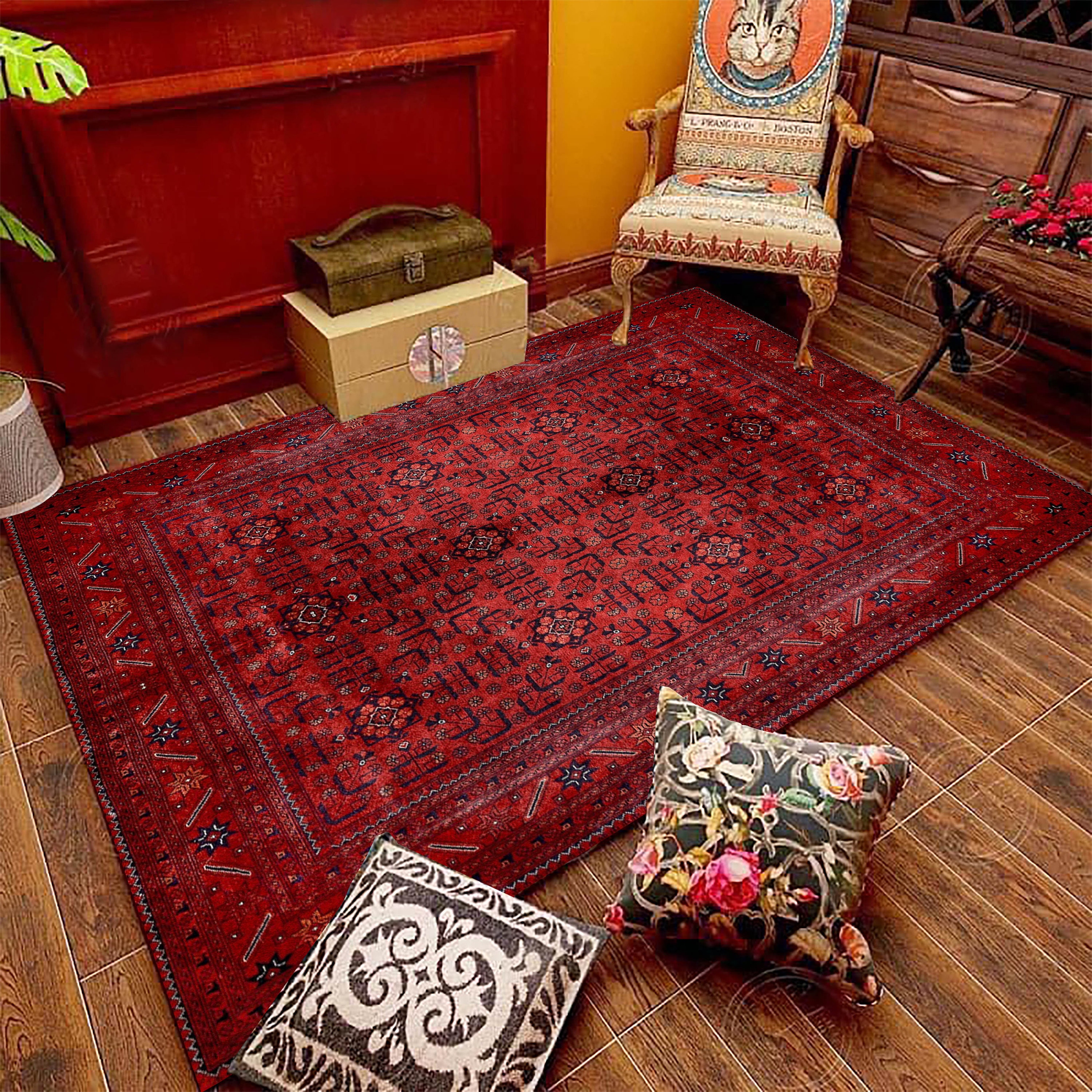Vintage Style Red Persian Rug: Oriental Hallway Runner - Etsy