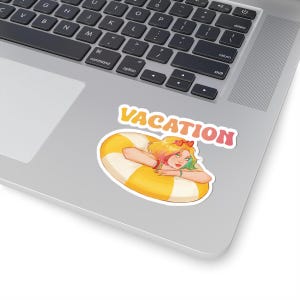 Pegatina de vacaciones de verano - Pegatinas recortadas de miércoles - Pegatina de vinilo de fan art, fan art de miércoles