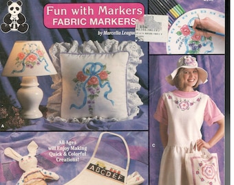 Diversión con marcadores de tela, pintura de tela, manualidades campestres, libro de patrones, diseños originales 2185 de League Bk4233