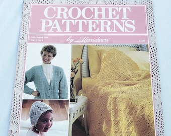 Libro de patrones de ganchillo Herrschners vintage de los años 80 para afganos, suéteres, gorros de bautizo y proyectos festivos. Técnicas Bk4238