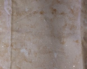 Mottled Sparkly Beige Brown Craft Quilt Fabric 18" x 28"  f0035