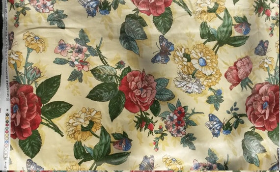 54 Large Blooms Designer 5th Avenue Floral Cotton Upholstery