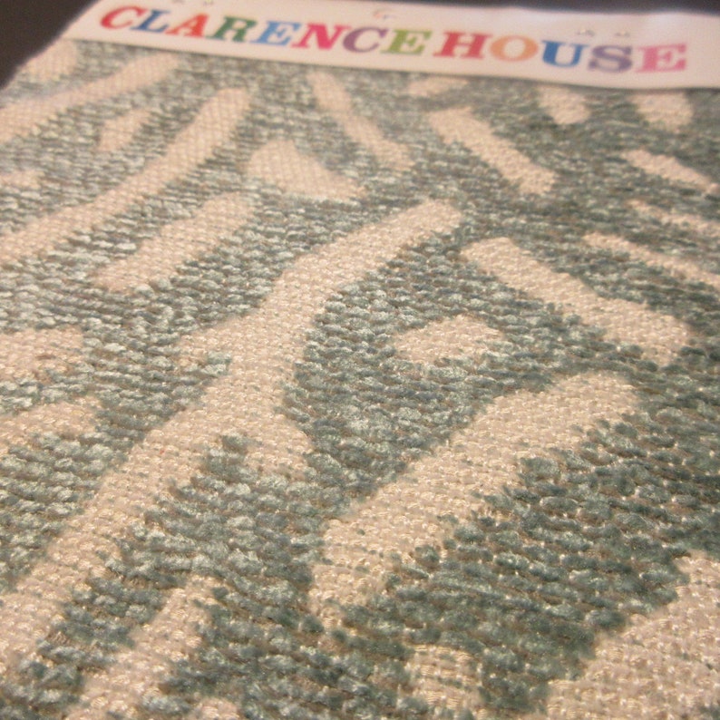 Clarence House Upholstery Fabric Sample Aqua Green Rayon Blend Etsy