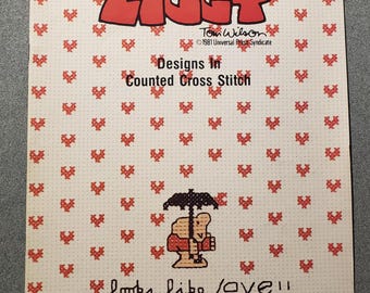 Libro de patrones de punto de cruz contado de diseños vintage Ziggy, Paragon 1980, 20 patrones (5075 BK4212)