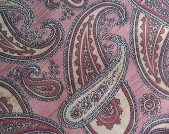 Paisley Print Clothing Fabric for Clothes Mauve-Orange-Pink and Beige 2. 5 yards 44" wide  F0014