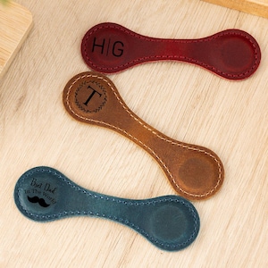 Custom Initials/Name Magnetic Bookmark,Personalised Leather Magnetic Bookmark,Reader Gift for Him Her,Birthday Bookmark Gift,Book Lover Gift