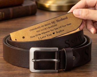 Personalized Belt For Men,Custom Men's Leather Belt Gift For Dad Grandpa,Funny Gift For Husband,Anniversary Gift For Him,Father's Day Gifts