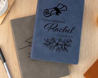 Personalised Graduation Notebook,Custom Graduation Journal,College Graduation Gift for Her/Him,Leather Sketchbook,Class of 2025,Grad Gift