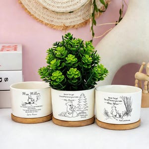 Nunca olvides la diferencia que marcas. Maceta de cerámica personalizada, regalo de agradecimiento para profesores, regalo de regreso a clases, regalo de jubilación para compañeros de trabajo.