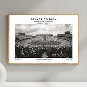 Beaver Stadium Football Wall Art – University Park Stadium Print for Sports Fans