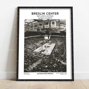 Poster Breslin Center Stadium – Impression d'art mural Michigan Basketball Arena