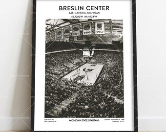 Breslin Center Stadium Poster – Michigan Basketball Arena Wall Art Print
