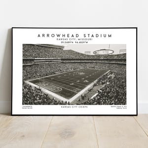 Pfeilspitze Stadion Poster Drucken, Kansas City American Football Wandkunst