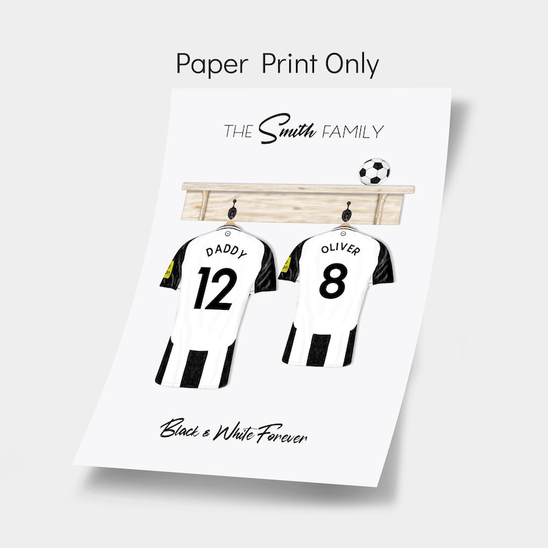 Newcastle Gift Personalised - Football Poster Print, Gift For Him, Gift For Dad, Gift For Son, Newcastle Gift Present