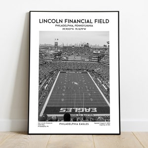Lincoln Finishing Field Poster Druck, Philadelphia Eagles Stadion Wandkunst, NFL Dekor