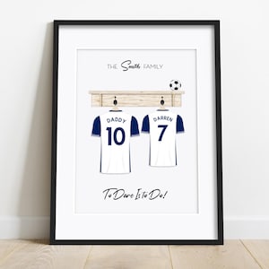 Fussball Shirt Familien Print - Personalisiertes Spurs Poster - Geschenk für Tottenham Fans