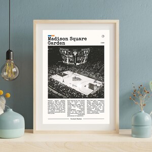 New York Basketball Wall Art Print – Madison Square Garden Poster for Fans