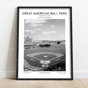 Póster del Great American Ball Park: Arte mural del estadio de béisbol de Cincinnati