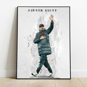 Famous Jurgen Klopp football print, soccer manager wall art
