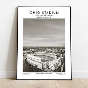Impresión de póster del estadio de Ohio, arte de pared de fútbol americano de la NCAA de Ohio State Buckeyes