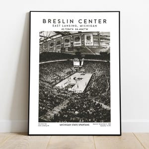 Póster del Breslin Center, impresión de arte mural del estadio de baloncesto de Michigan