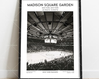 Madison Square Garden Hockey Wall Art – New York Stadium Print for Sports Fans