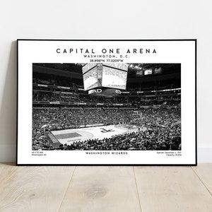 Capital One Arena poster, Washington Wizards basketball art print, NBA fans