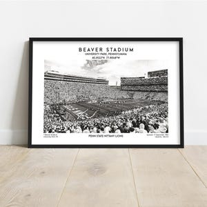 Beaver Stadium Football Wall Art – University Park Print for Sports Fans and Collectors