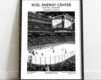 Xcel Energy Centre Poster Print – Minnesota Hockey Stadium Wall Art