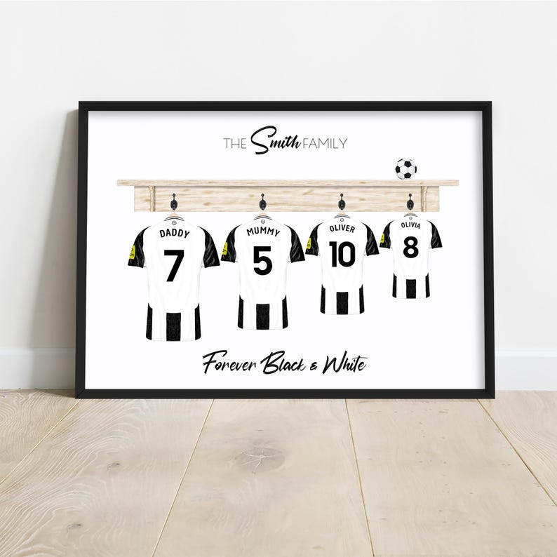 Newcastle United Inspired 24/25 Personalized Home Kit/Jersey Poster | Football/Soccer Jersey Poster Print | Unique Name Number