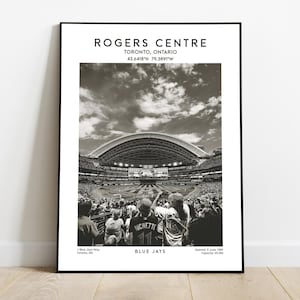 Rogers Centre baseball stadium poster, Blue Jays home ground wall art print
