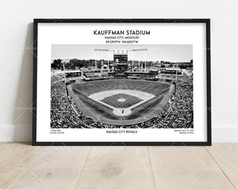 Kauffman Stadium Print – Kansas City Baseball Stadium Wall Art Poster