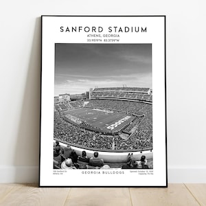 Póster del estadio de Sanford, impresión de fútbol de Georgia, arte mural de la NCAA