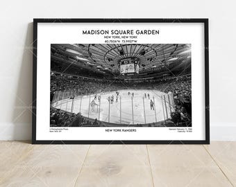 Madison Square Garden Poster – New York Hockey Stadium Wall Art Print