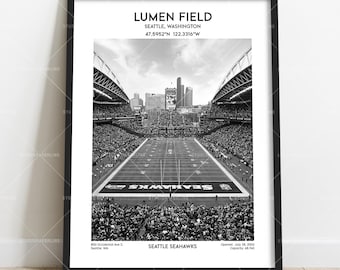 Lumen Field poster, Seahawks football stadium wall art print