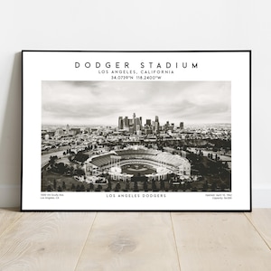 Impresión de póster del Dodger Stadium, arte mural del estadio de béisbol de Los Ángeles Dodgers