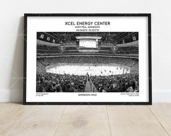 Xcel Energy Centre Poster – Minnesota Hockey Stadium Wall Art Print