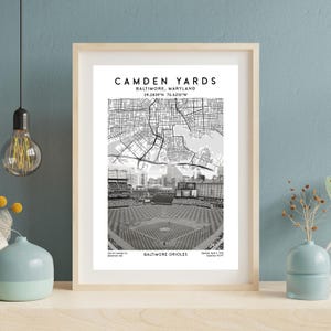 Camden Yards Map Poster – Orioles Baseball Stadium Wall Art Print